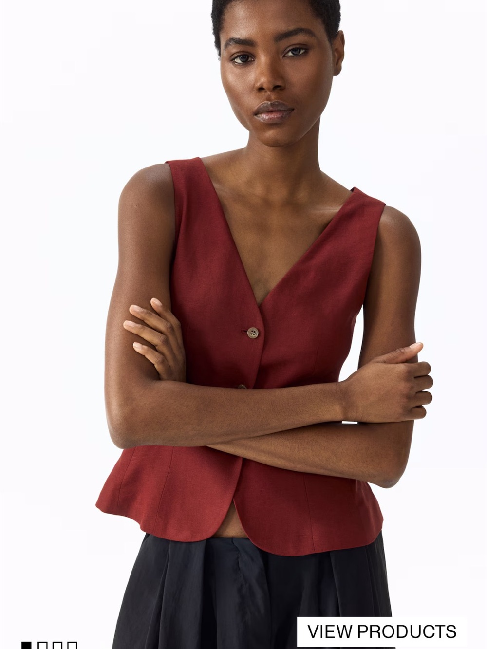 H&M V-Neck linen blend vest - NWT medium